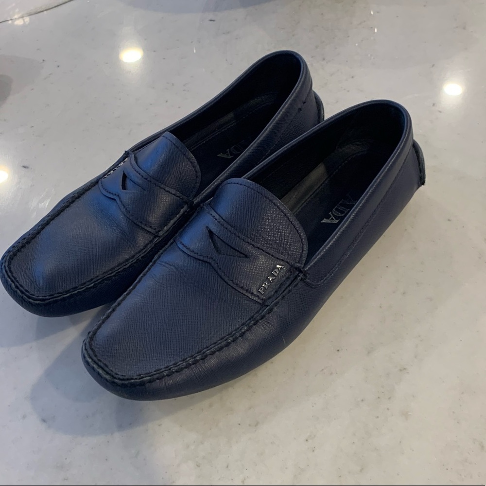 Prada Men’s Loafers | Navy leather | Size 10 US